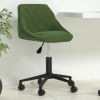 Silla de oficina giratoria de terciopelo verde oscuro