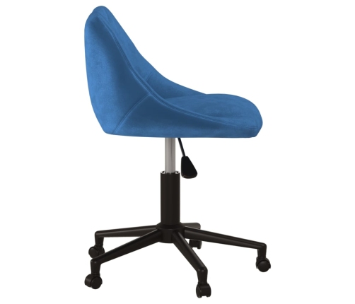 Silla de oficina giratoria de terciopelo azul