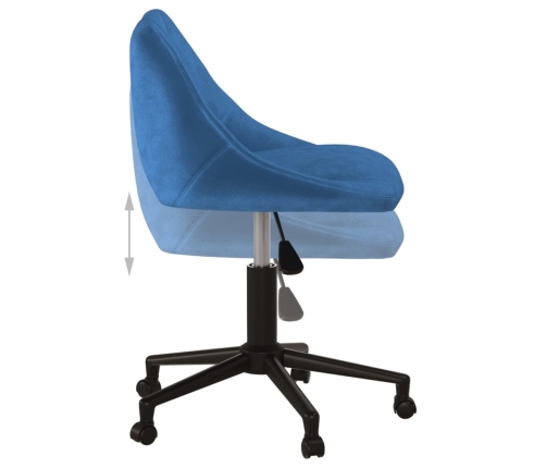 Silla de oficina giratoria de terciopelo azul