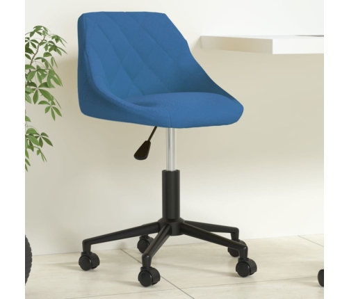 Silla de oficina giratoria de terciopelo azul