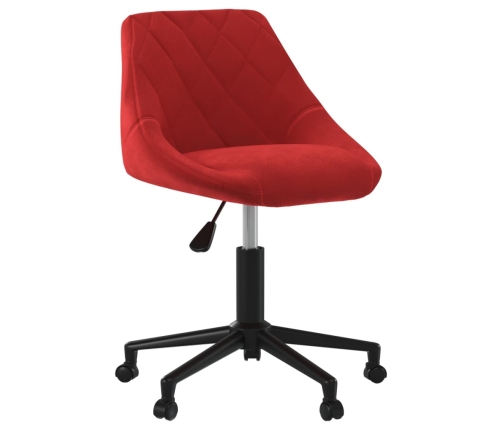 Silla de oficina giratoria de terciopelo rojo tinto