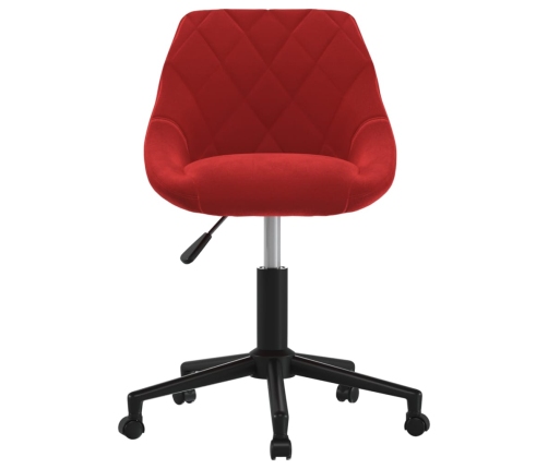 Silla de oficina giratoria de terciopelo rojo tinto