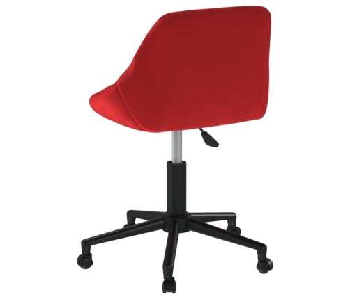 Silla de oficina giratoria de terciopelo rojo tinto