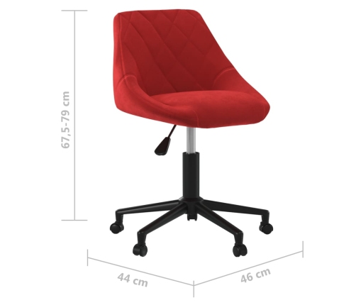 Silla de oficina giratoria de terciopelo rojo tinto