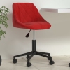 Silla de oficina giratoria de terciopelo rojo tinto