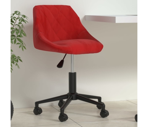 Silla de oficina giratoria de terciopelo rojo tinto