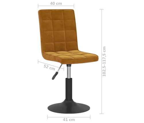 Sillas de comedor giratorias 2 unidades terciopelo marrón