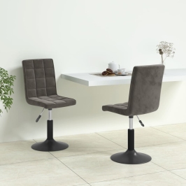 Sillas de comedor giratorias 2 unidades terciopelo gris oscuro