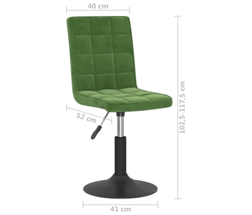 Sillas de comedor giratorias 2 unidades terciopelo verde oscuro