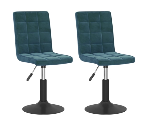 Sillas de comedor giratorias 2 uds terciopelo azul