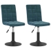 Sillas de comedor giratorias 2 uds terciopelo azul