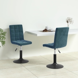 Sillas de comedor giratorias 2 uds terciopelo azul