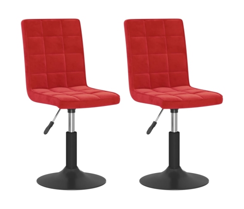 Sillas de comedor giratorias 2 uds terciopelo rojo vino tinto