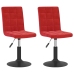 Sillas de comedor giratorias 2 uds terciopelo rojo vino tinto