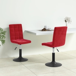 Sillas de comedor giratorias 2 uds terciopelo rojo vino tinto