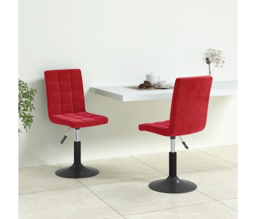 Sillas de comedor giratorias 2 uds terciopelo rojo vino tinto