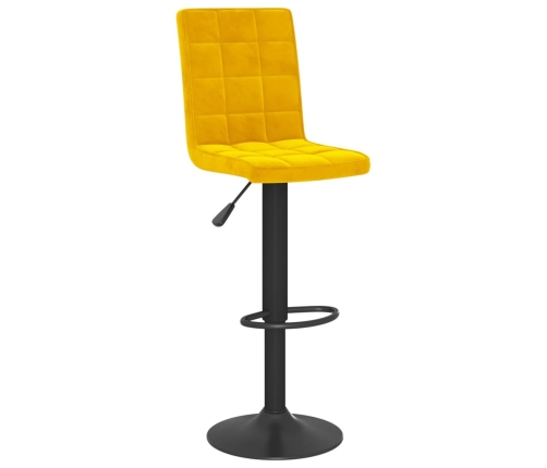Taburete de cocina de terciopelo amarillo mostaza