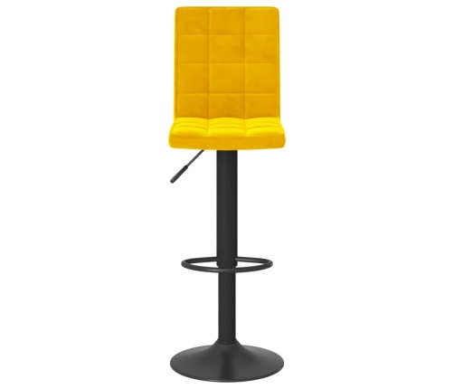 Taburete de cocina de terciopelo amarillo mostaza