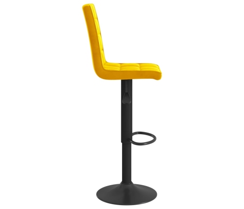 Taburete de cocina de terciopelo amarillo mostaza