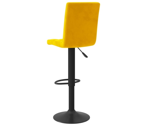 Taburete de cocina de terciopelo amarillo mostaza