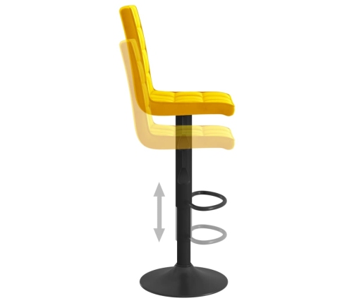 Taburete de cocina de terciopelo amarillo mostaza