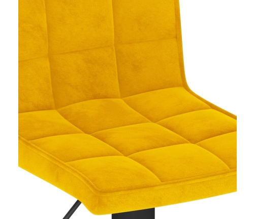 Taburete de cocina de terciopelo amarillo mostaza
