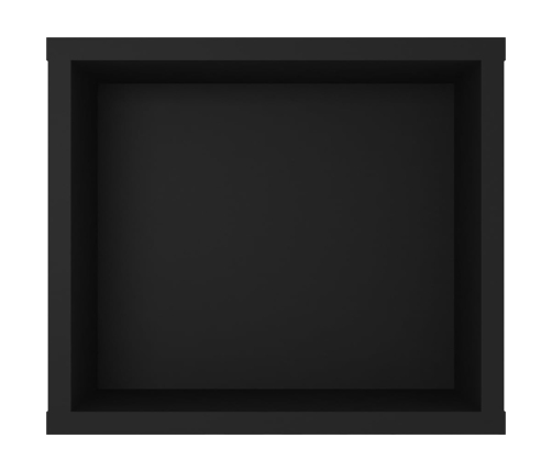 Mueble de TV colgante madera contrachapada negro 100x30x26,5 cm