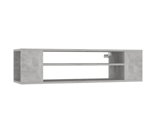 Mueble de TV colgante contrachapada gris hormigón 100x30x26,5cm