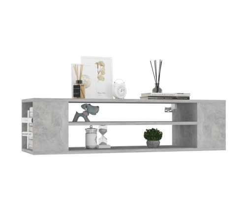 Mueble de TV colgante contrachapada gris hormigón 100x30x26,5cm