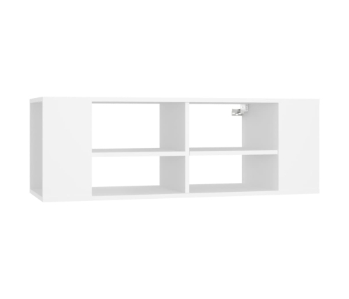 vidaXL Mueble de pared para TV madera contrachapada blanco 102x35x35cm