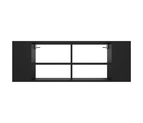 vidaXL Mueble de pared para TV madera contrachapada negro 102x35x35 cm