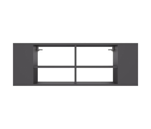 Mueble de pared para TV madera contrachapada gris 102x35x35 cm