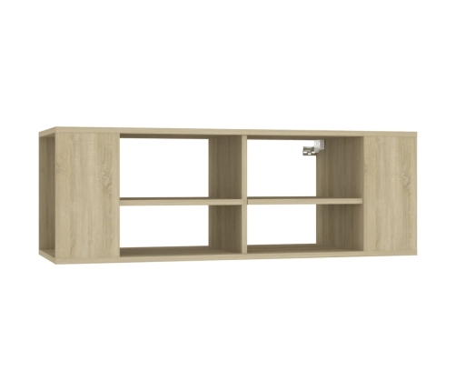 Mueble pared TV madera contrachapada roble Sonoma 102x35x35 cm