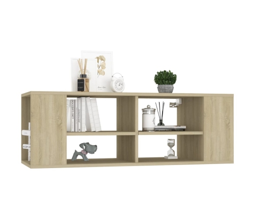 Mueble pared TV madera contrachapada roble Sonoma 102x35x35 cm