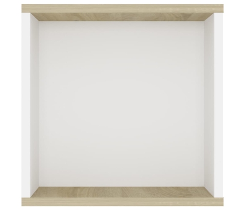 vidaXL Mueble de pared de TV contrachapada blanco y roble 102x35x35 cm