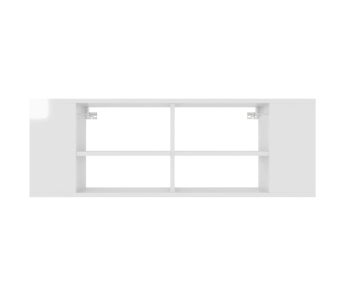 vidaXL Mueble de pared para TV contrachapada blanco brillo 102x35x35cm