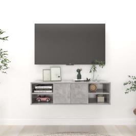 Estantería pared madera contrachapada gris hormigón 102x30x29cm