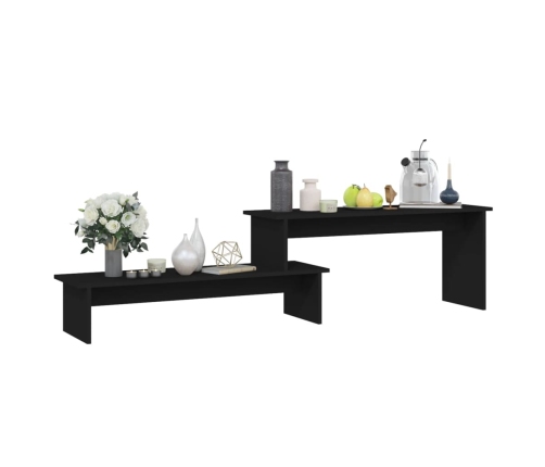 Mueble para TV madera contrachapada negro 180x30x43 cm