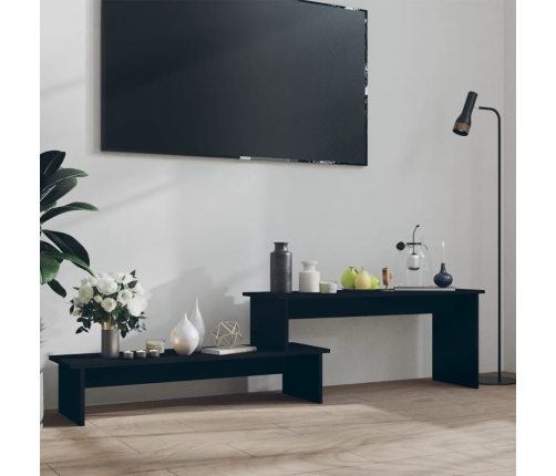 Mueble para TV madera contrachapada negro 180x30x43 cm