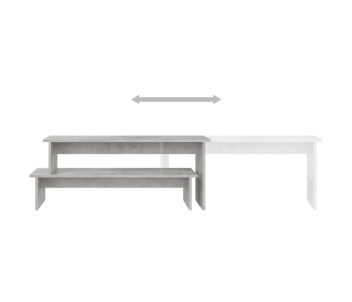 Mueble para TV madera contrachapada gris hormigón 180x30x43 cm