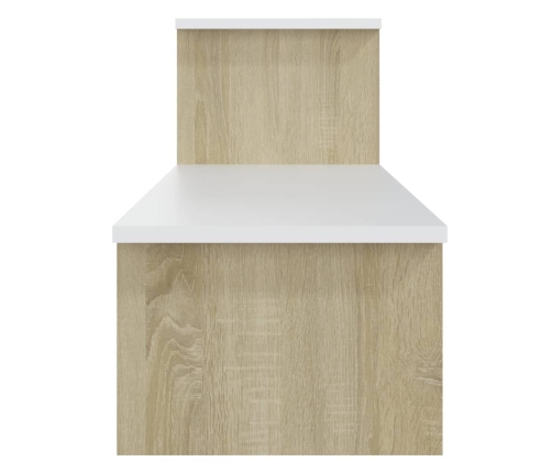 Mueble para TV madera contrachapada roble y blanco 180x30x43 cm