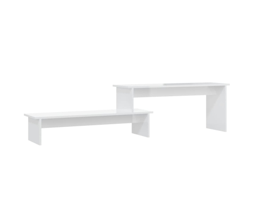 vidaXL Mueble de TV madera contrachapada blanco brillante 180x30x43 cm