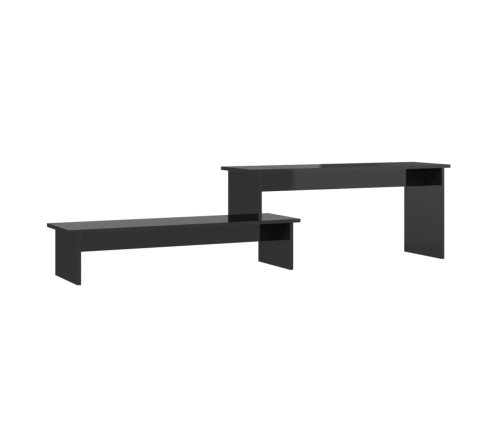 Mueble para TV madera contrachapada negro brillante 180x30x43cm