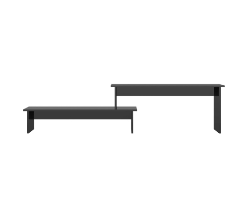 Mueble para TV madera contrachapada negro brillante 180x30x43cm