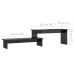 Mueble para TV madera contrachapada negro brillante 180x30x43cm