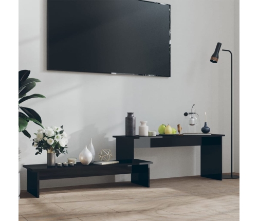 Mueble para TV madera contrachapada negro brillante 180x30x43cm