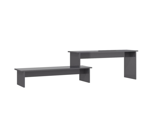 vidaXL Mueble para TV madera contrachapada gris brillante 180x30x43 cm