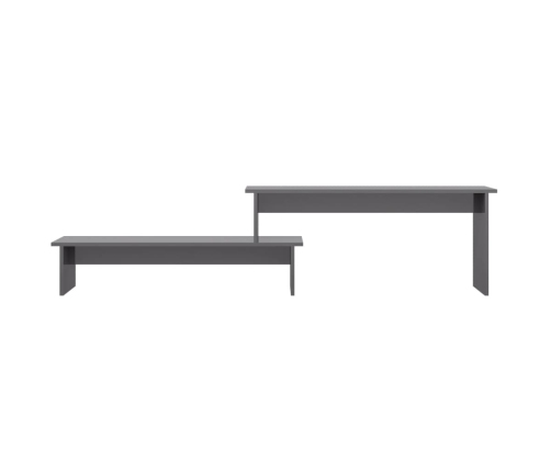 Mueble para TV madera contrachapada gris brillante 180x30x43 cm