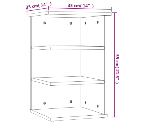 Armario auxiliar de madera contrachapada blanco 35x35x55 cm