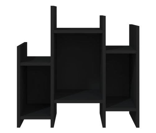 Armario auxiliar de madera contrachapada negro 60x26x60 cm